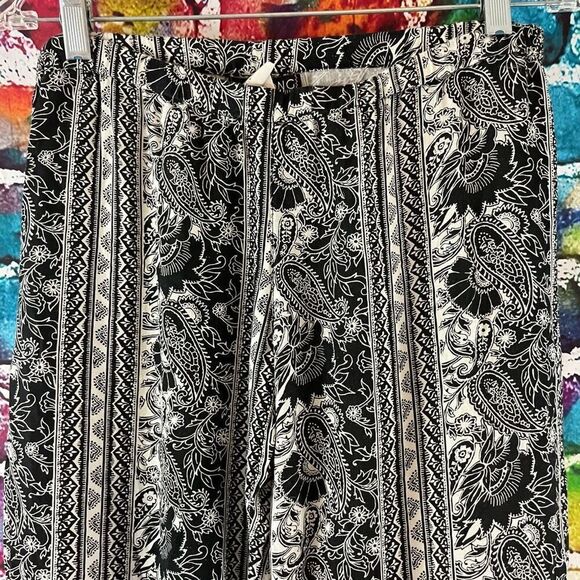 Billabong Pants Paisley Bohemian Beachy Wide Leg Pull On Hippie Festival Medium - Picture 2 of 7